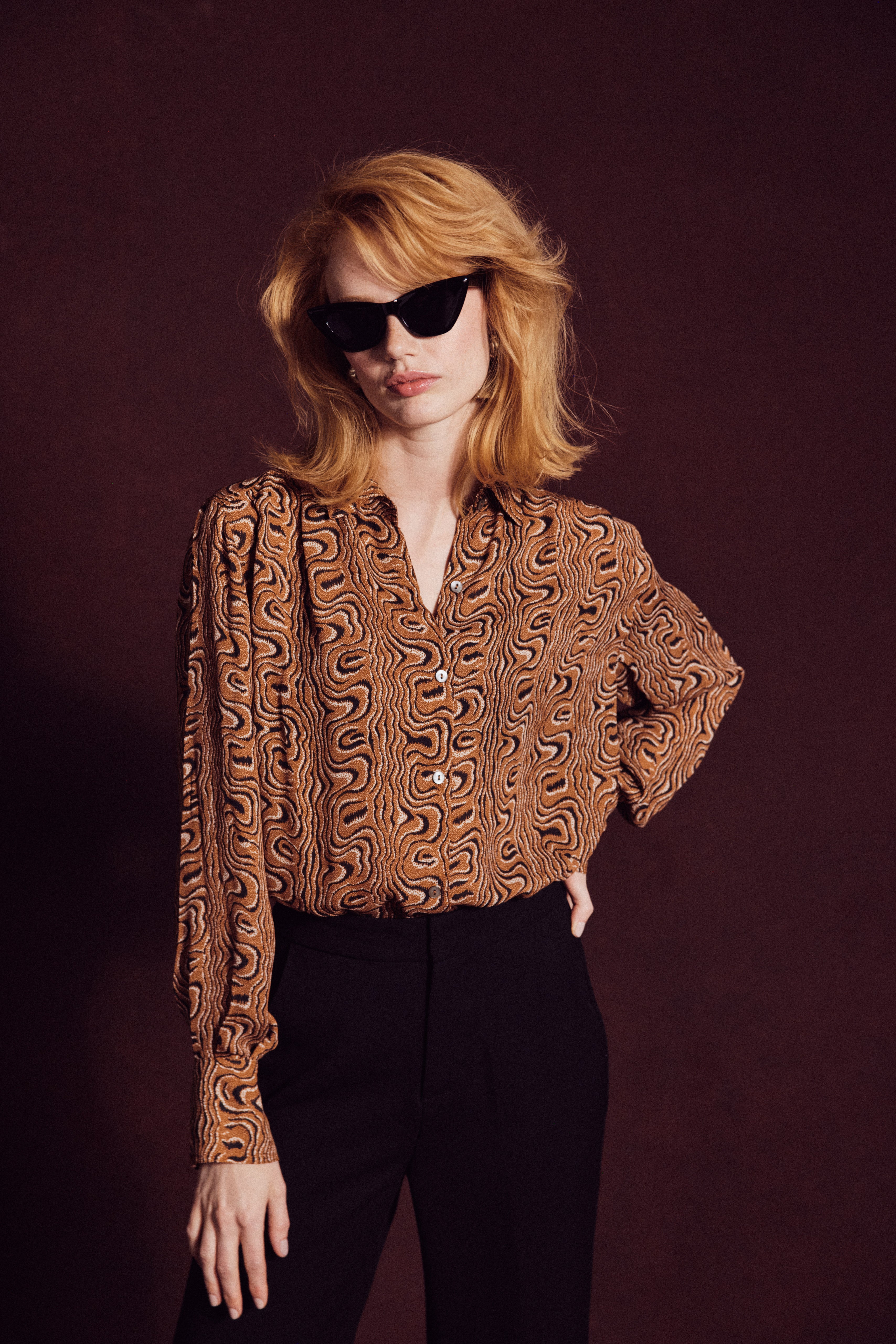 THE JENNA BLOUSE in tiger&#39;s eye