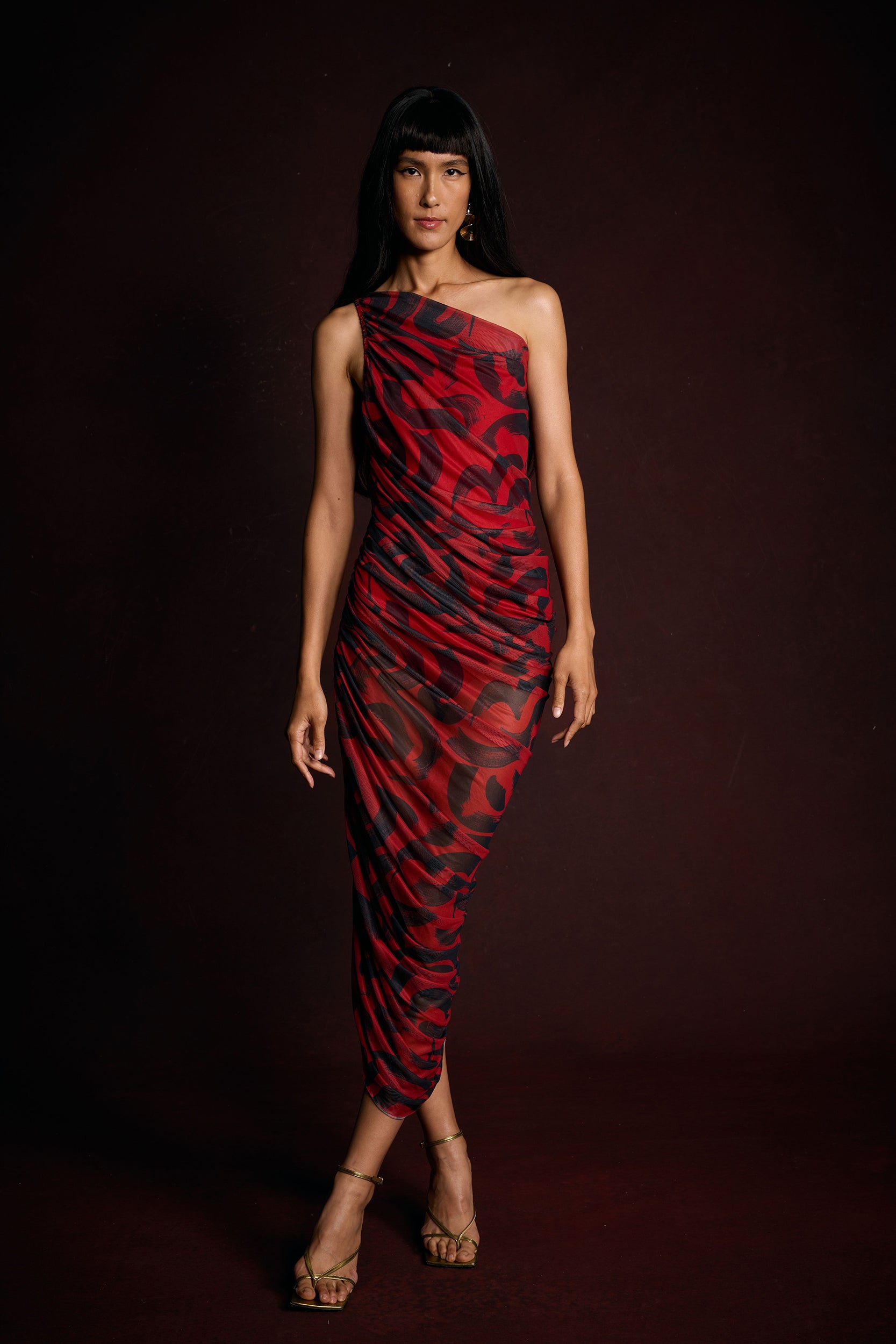 THE ZOE DRESS in cherry and black