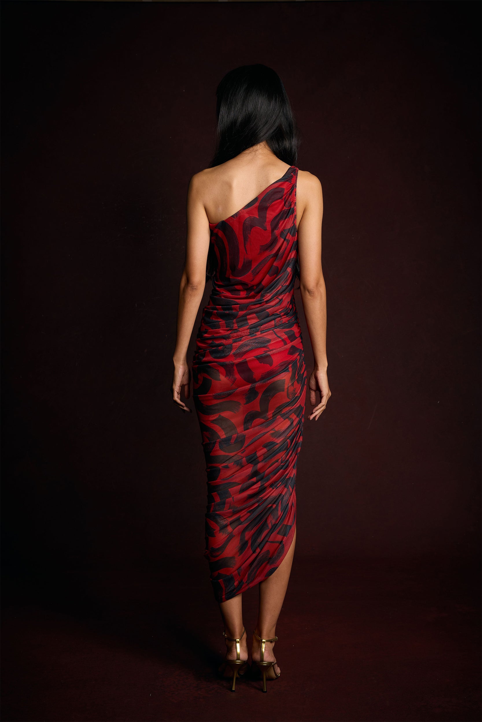 THE ZOE DRESS in cherry and black